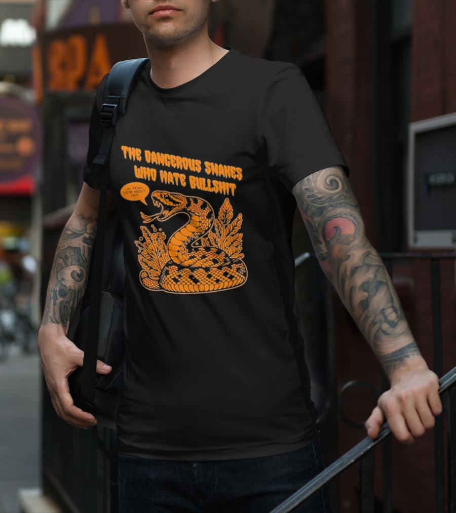 The Dangerous Snakes Who Hate Bullshit Fierce Orange Snake Illustration T-Shirt