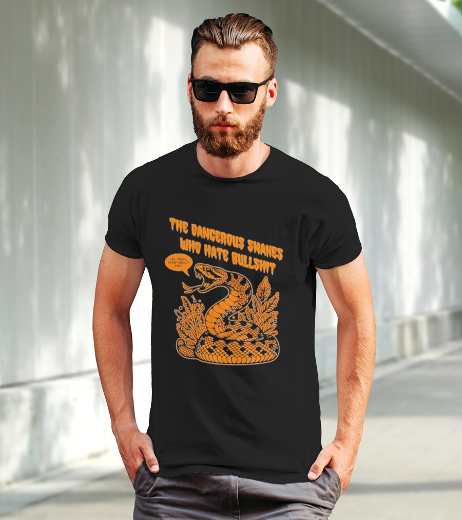 The Dangerous Snakes Who Hate Bullshit Fierce Orange Snake Illustration T-Shirt