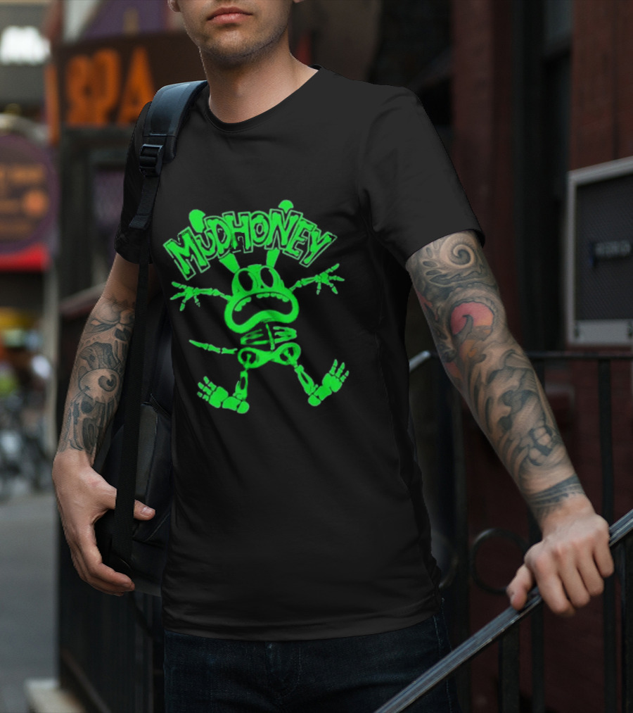 Mudhoney Foro Indie Rocks Mexico City Mar 30 2025 Glowing Green Cartoon Monster T-Shirt