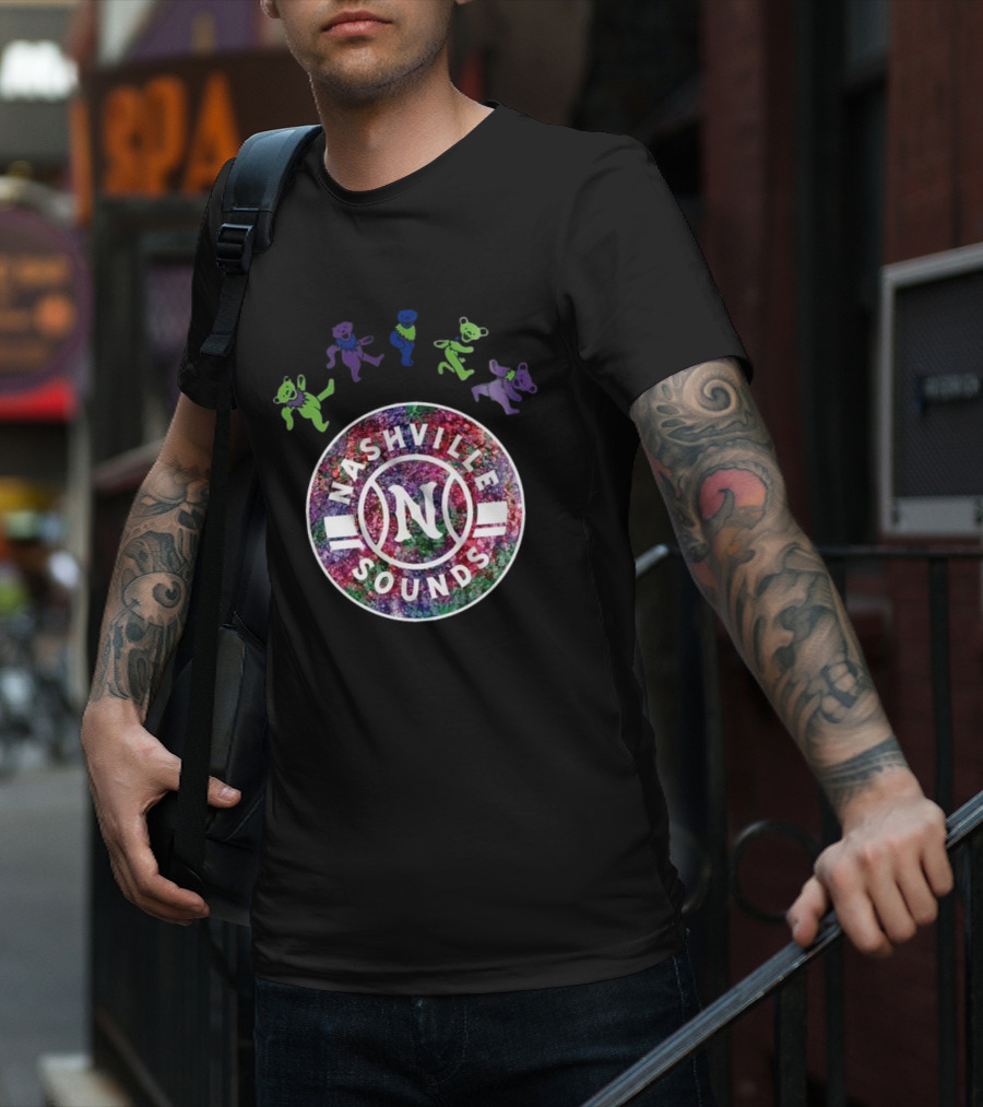 Nashville Sounds Grateful Dead Dancing Bears Baseball 2025 T-Shirt
