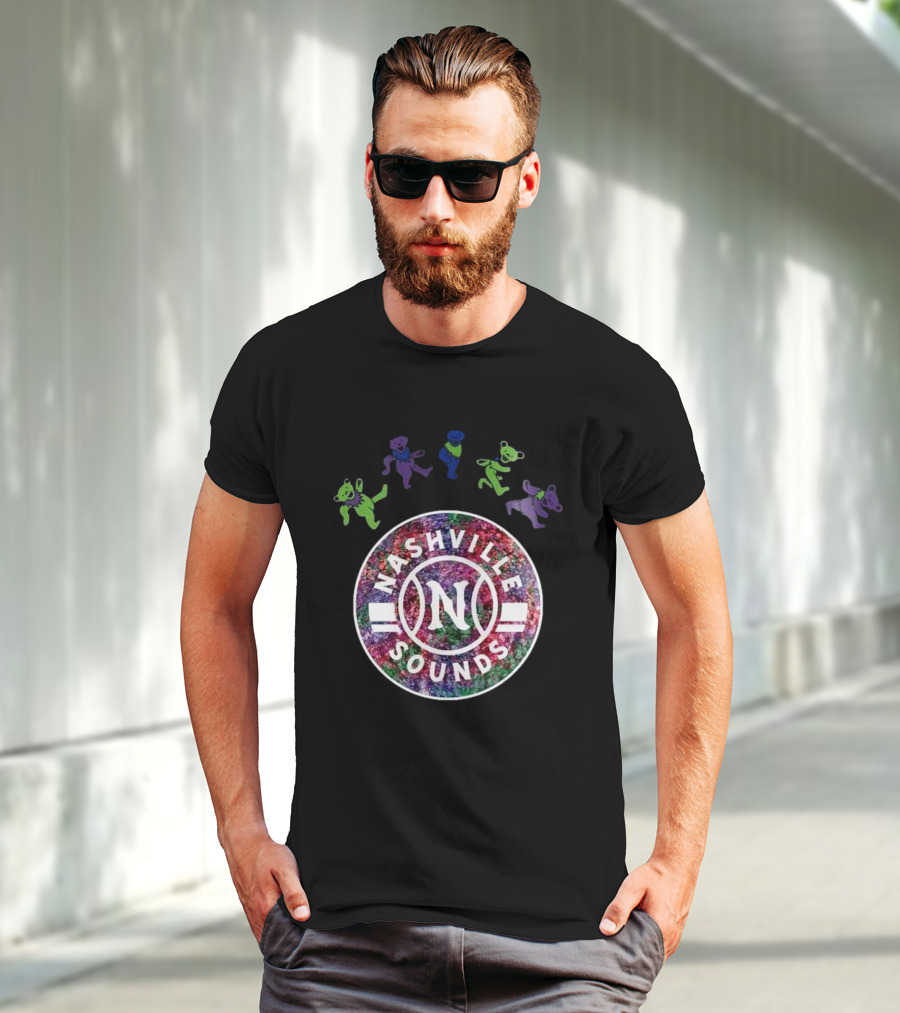 Nashville Sounds Grateful Dead Dancing Bears Baseball 2025 T-Shirt