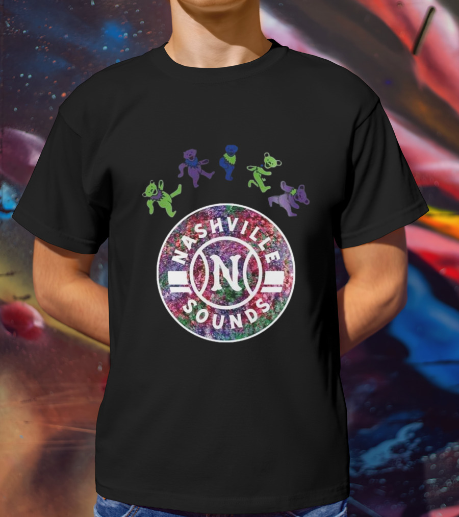 Nashville Sounds Grateful Dead Dancing Bears Baseball 2025 T-Shirt