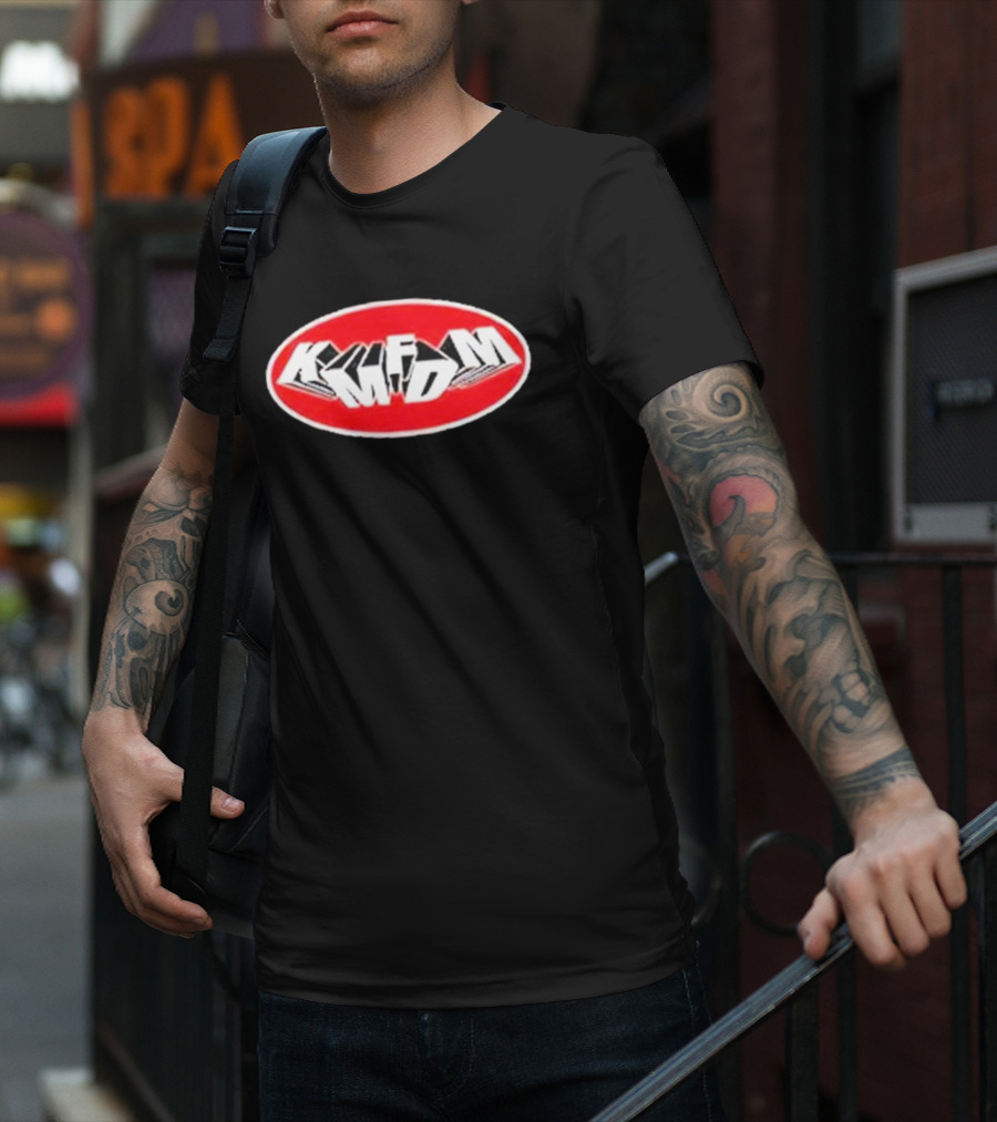 Natalie Samantha Rupnow Wear KMFDM Oval Red Logo T-Shirt