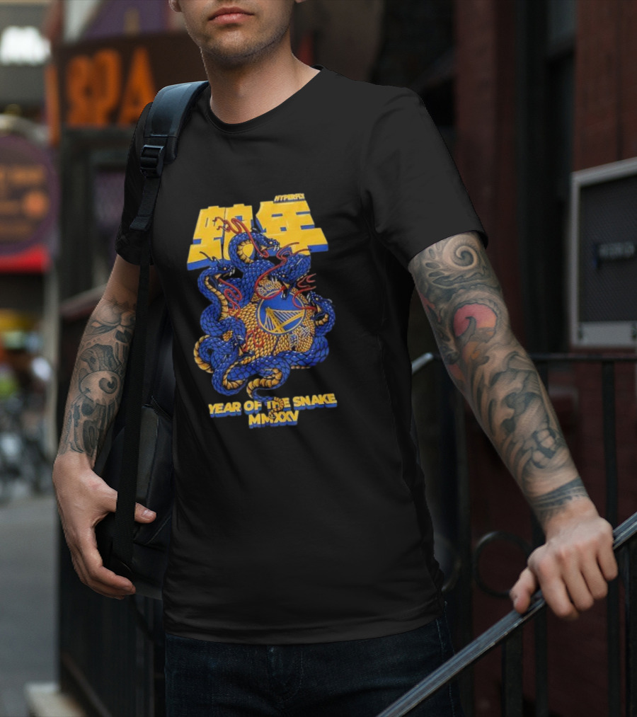 NBALab X Hyperfly Golden State Warriors Year Of The Snake MNXXIV Lunar New Year Collection T-Shirt