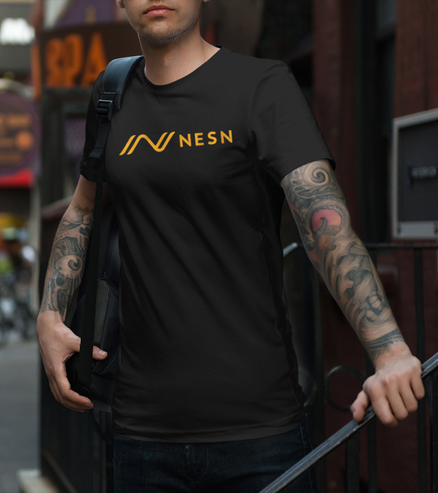 NESN Yellow Text Icon Curved Lines T-Shirt