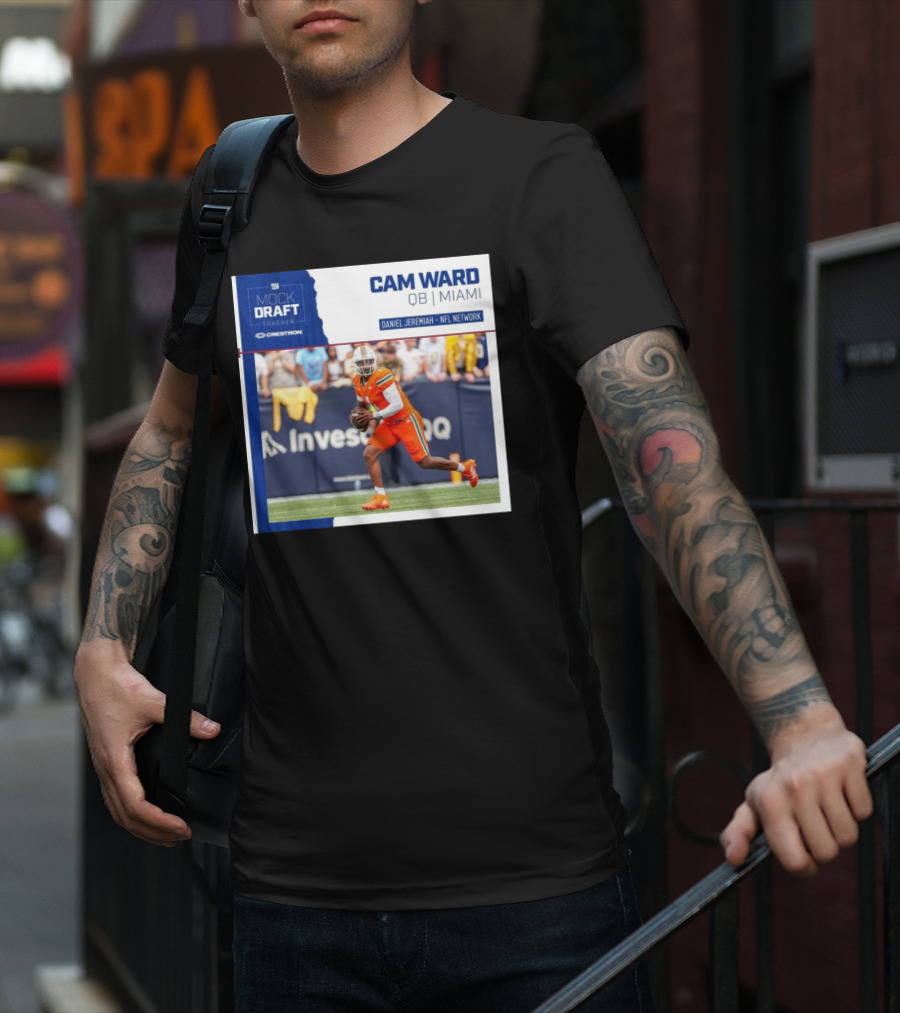 New York Giants Mock Draft Tracker Cam Ward QB Miami Daniel Jeremiah NFL Network T-Shirt