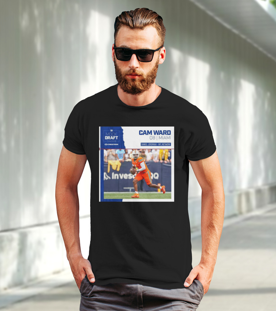 New York Giants Mock Draft Tracker Cam Ward QB Miami Daniel Jeremiah NFL Network T-Shirt