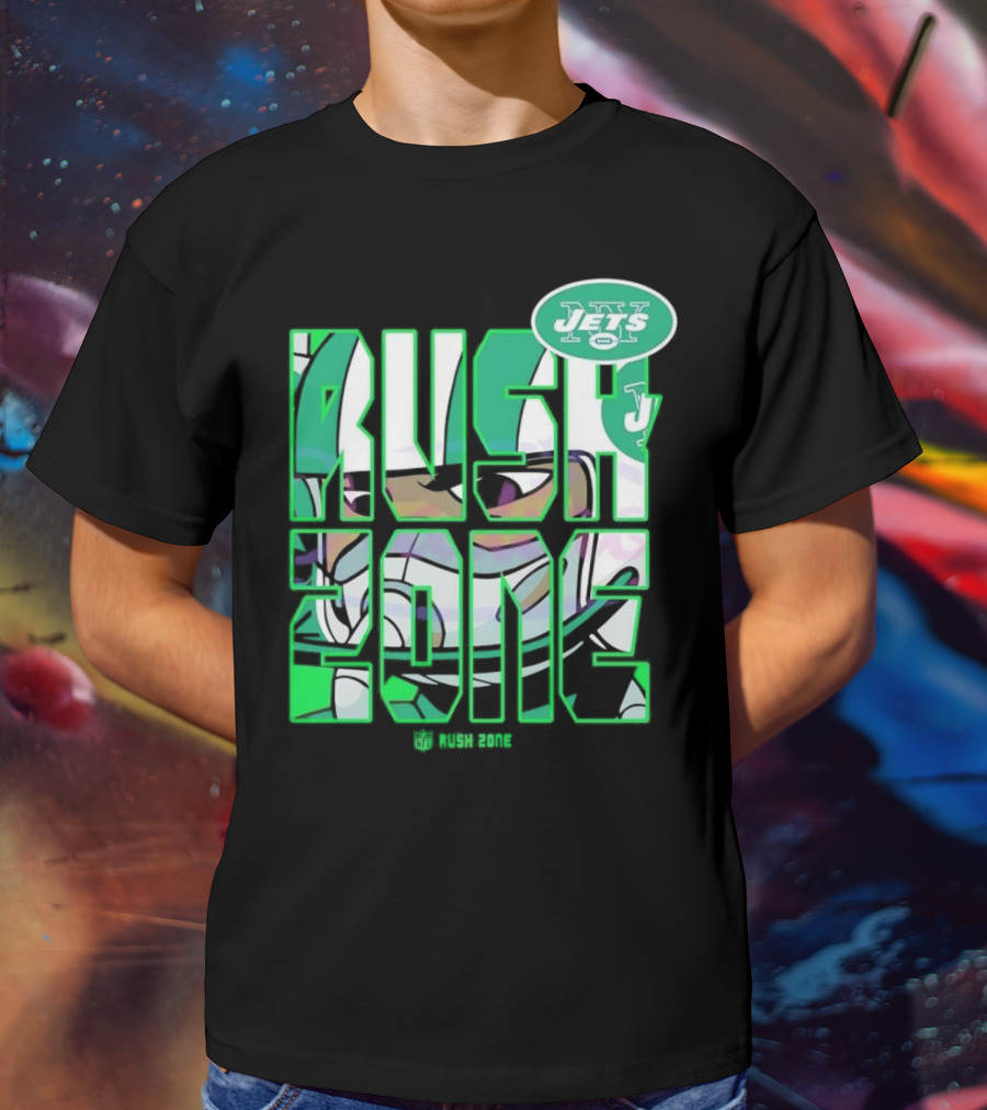New York Jets NFL Rush Zone Cartoon Football Jets T-Shirt