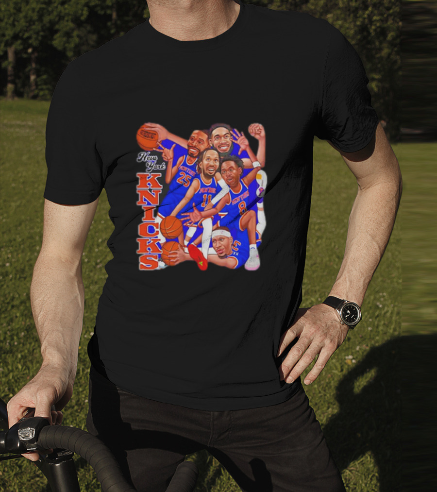 New York Knicks Basketball Caricatures Team Group Fan Favorite T-Shirt