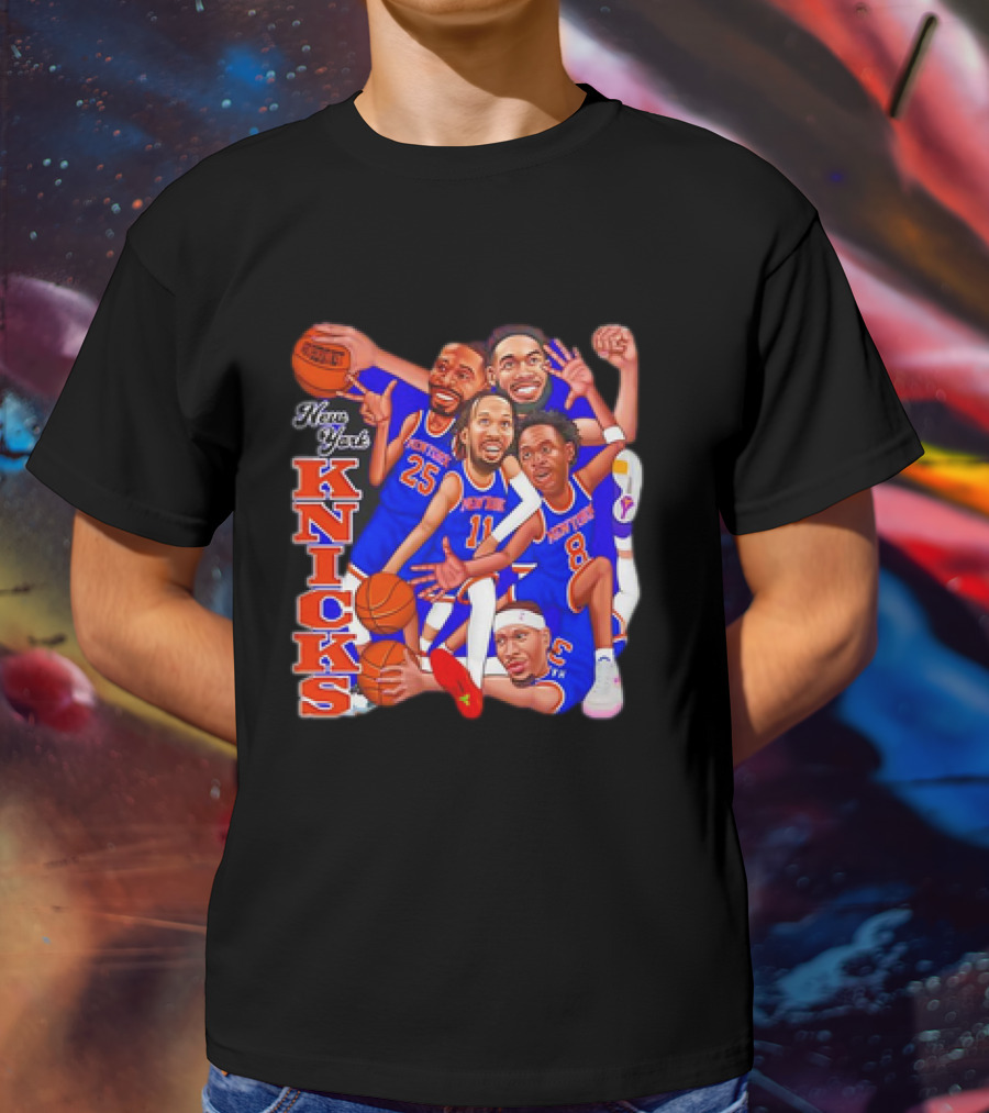 New York Knicks Basketball Caricatures Team Group Fan Favorite T-Shirt