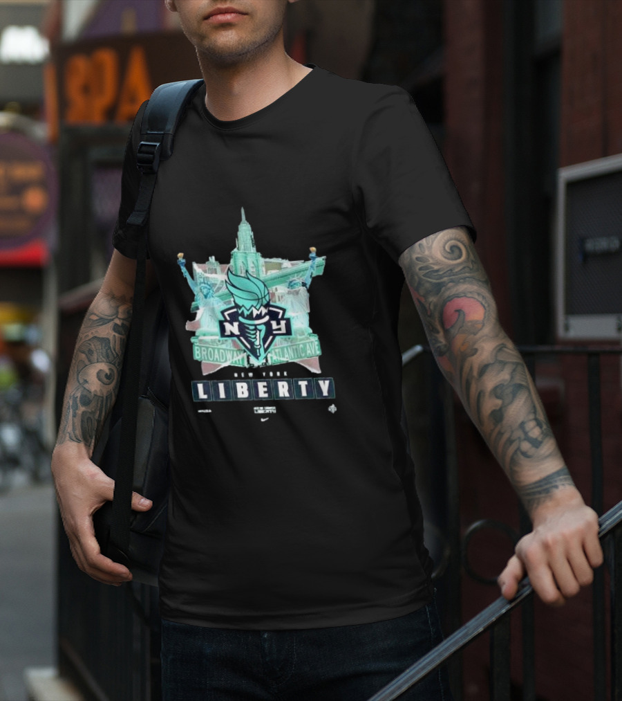New York Liberty Broadway Atlantic Ave WNBA Statue Of Liberty Empire State Building T-Shirt