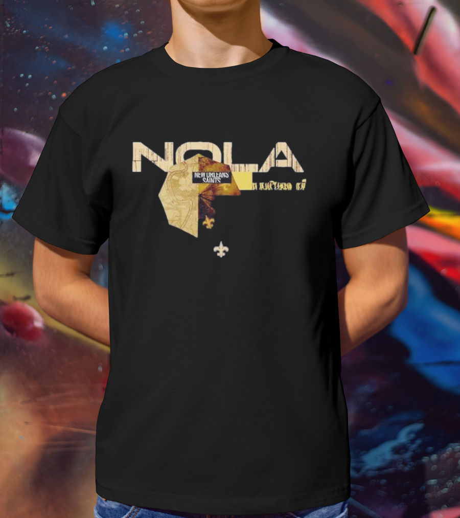 NOLA New Orleans Saints 2025 NFL Draft Cluster Fleur-de-Lis T-Shirt