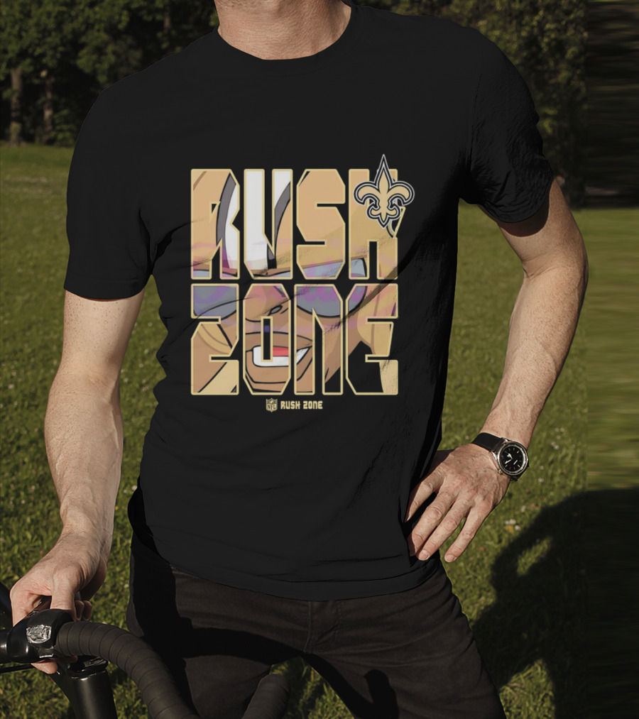 New Orleans Saints Rush Zone NFL Cartoon Fleur-de-Lis T-Shirt