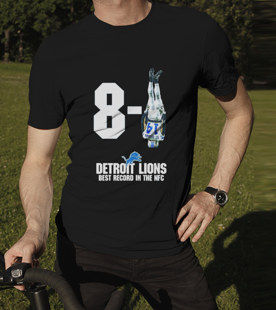 Detroit Lions 8-1 Amon-Ra St. Brown Headstand Celebration Best Record In NFC T-Shirt