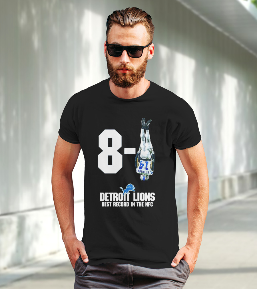 Detroit Lions 8-1 Amon-Ra St. Brown Headstand Celebration Best Record In NFC T-Shirt