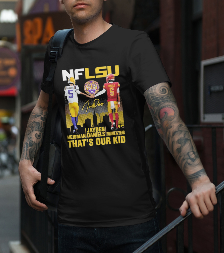 NFLSU Jayden Daniels That's Our Kid Quarterback Tiger Symbol T-Shirt