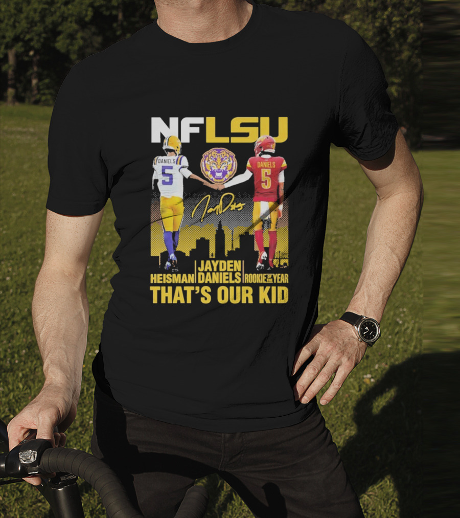 NFLSU Jayden Daniels That's Our Kid Quarterback Tiger Symbol T-Shirt