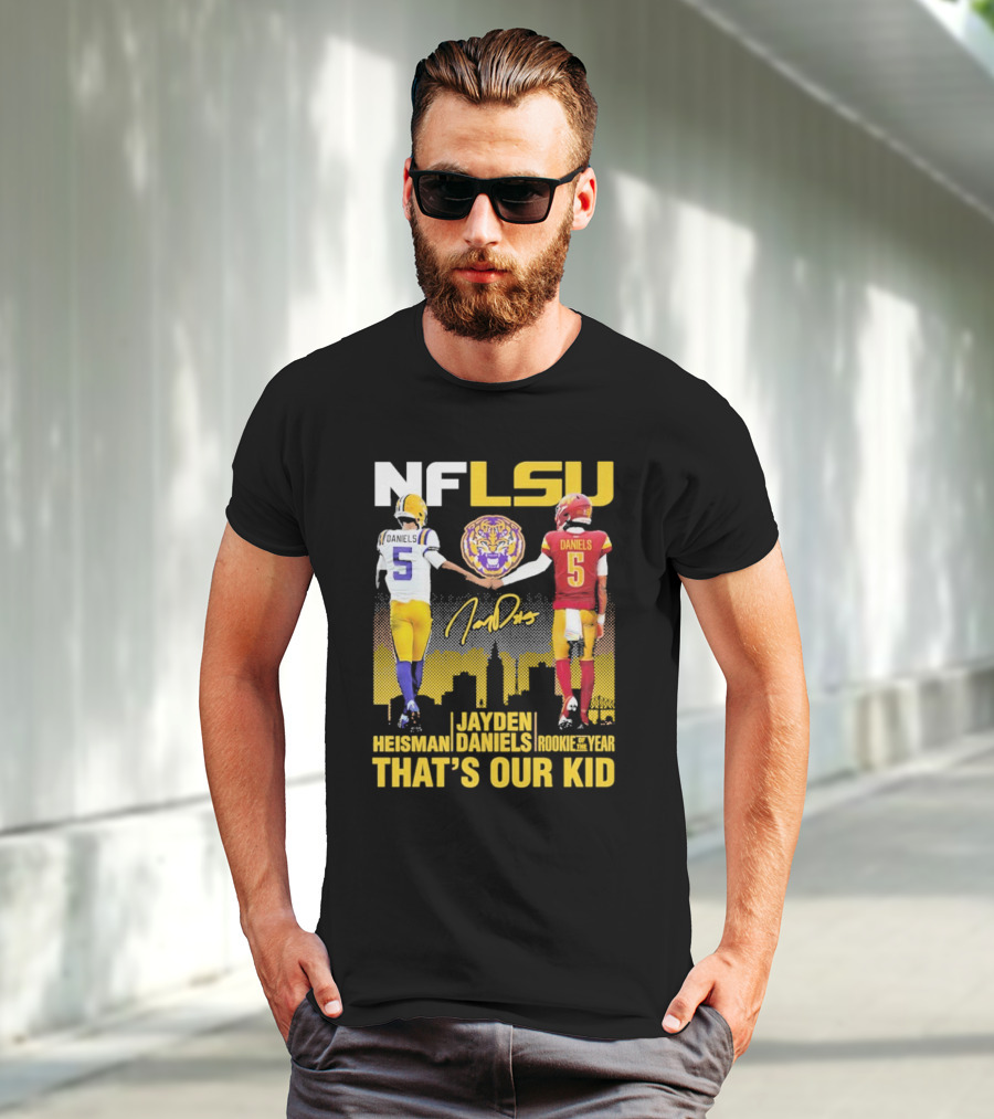NFLSU Jayden Daniels That's Our Kid Quarterback Tiger Symbol T-Shirt