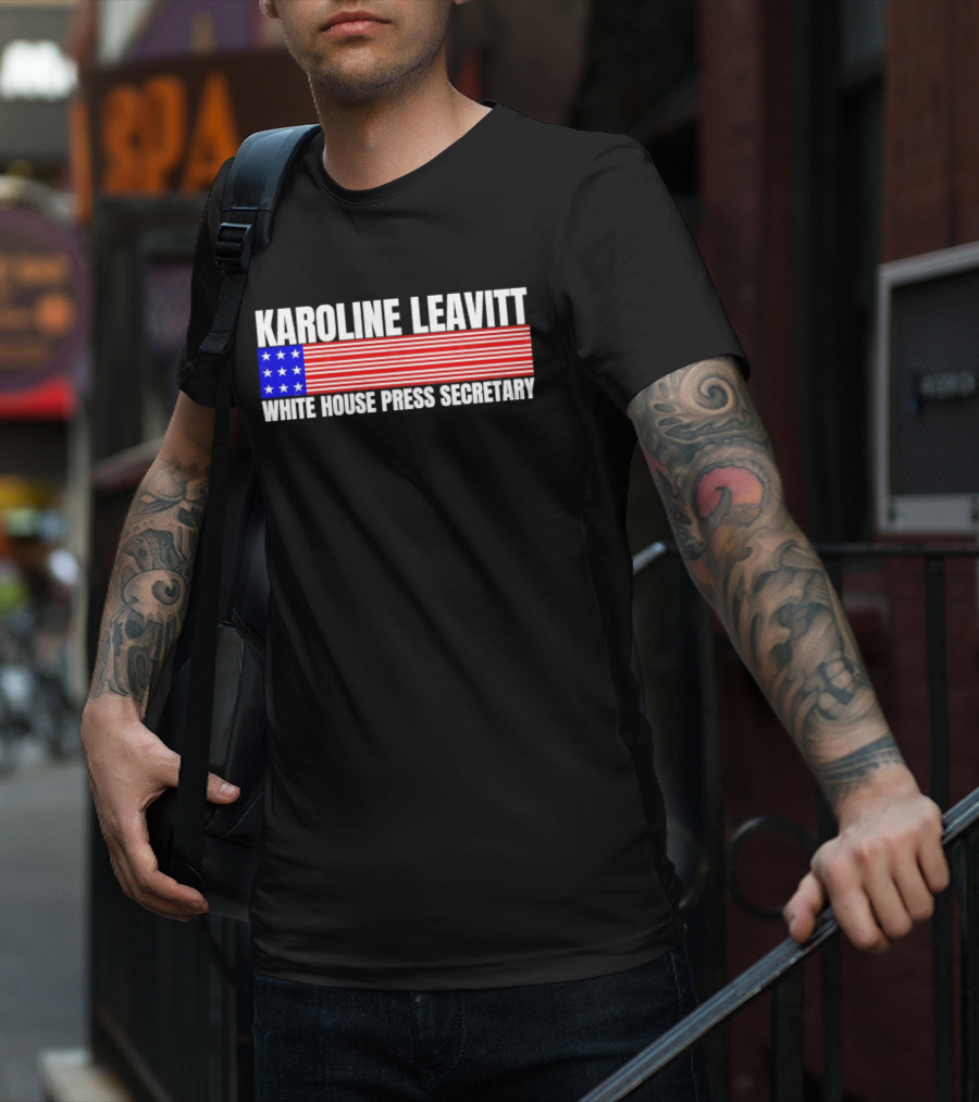 Karoline Leavitt White House Press Secretary American Flag Design T-Shirt