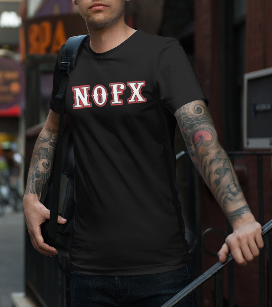 NOFX Idiot Son Of An Asshole Retro Band Style Red Outline T-Shirt