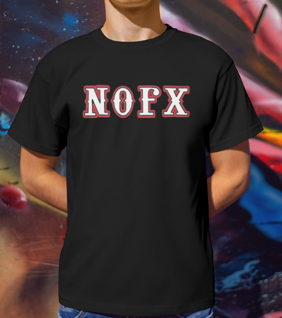 NOFX Idiot Son Of An Asshole Retro Band Style Red Outline T-Shirt