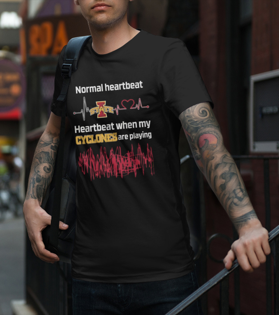 Normal Heartbeat Iowa State Cyclones Heartbeat Playing T-Shirt