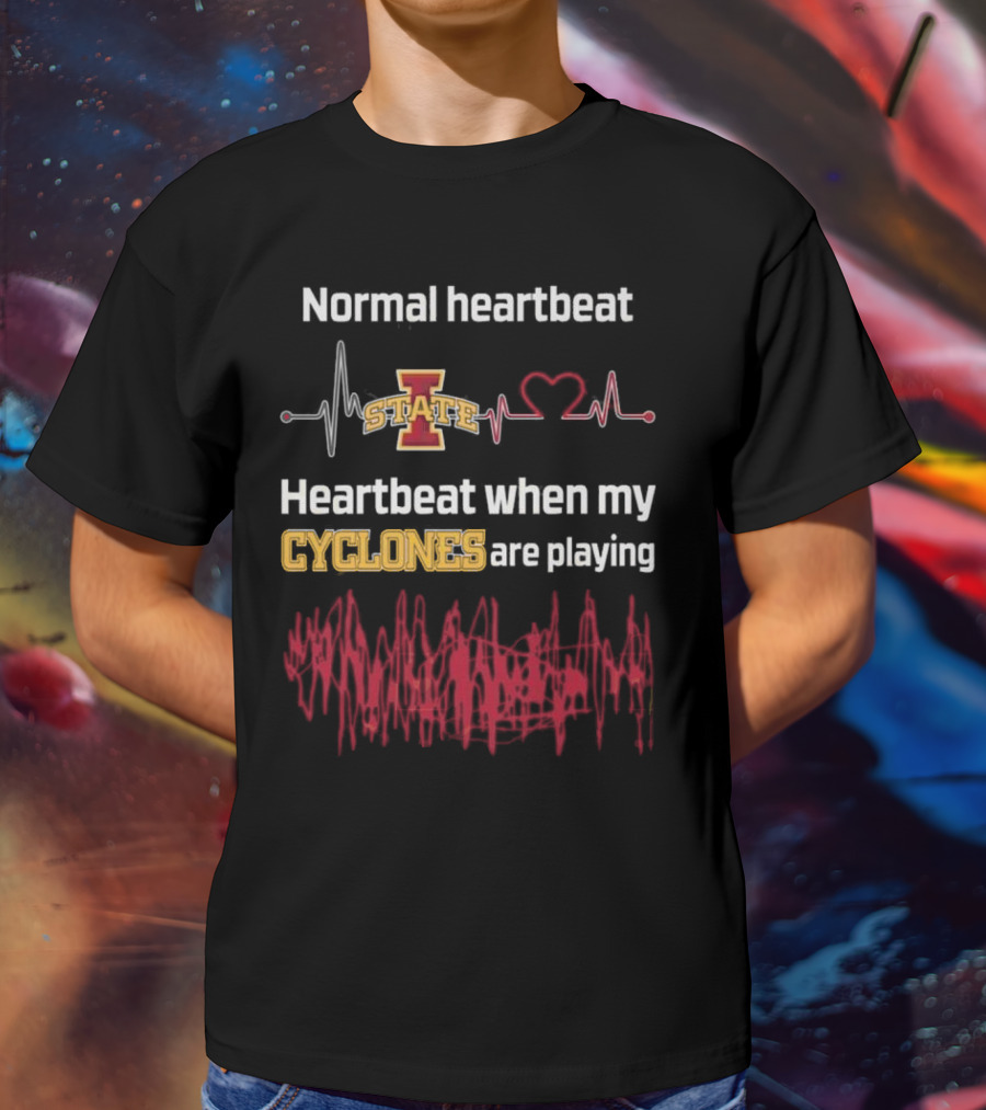 Normal Heartbeat Iowa State Cyclones Heartbeat Playing T-Shirt