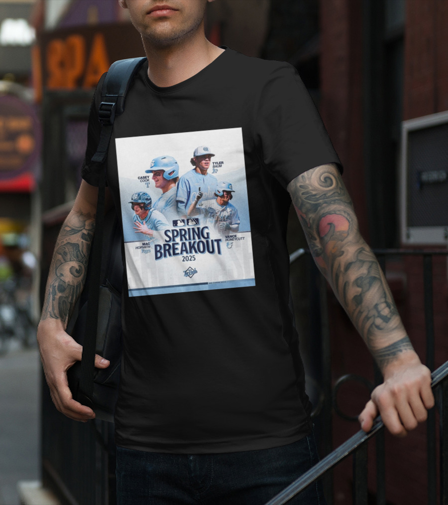 North Carolina Tar Heels Baseball Spring Breakout 2025 Casey Cook Tyler Baum Mac Horvath Vance Honeycutt MLB T-Shirt
