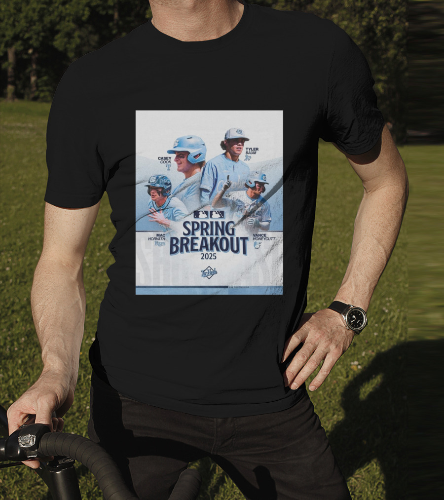 North Carolina Tar Heels Baseball Spring Breakout 2025 Casey Cook Tyler Baum Mac Horvath Vance Honeycutt MLB T-Shirt