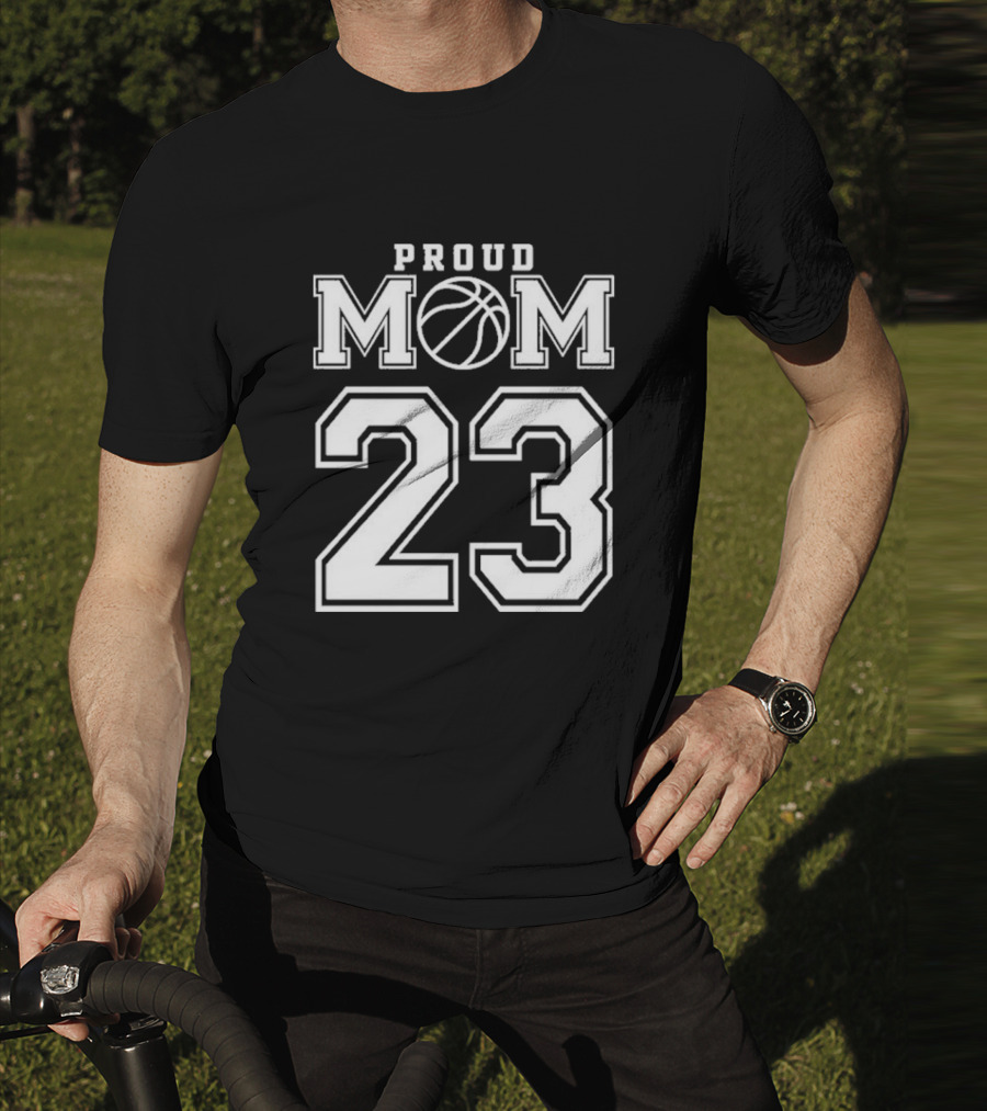 Proud Mom 23 Basketball Number Custom T-Shirt