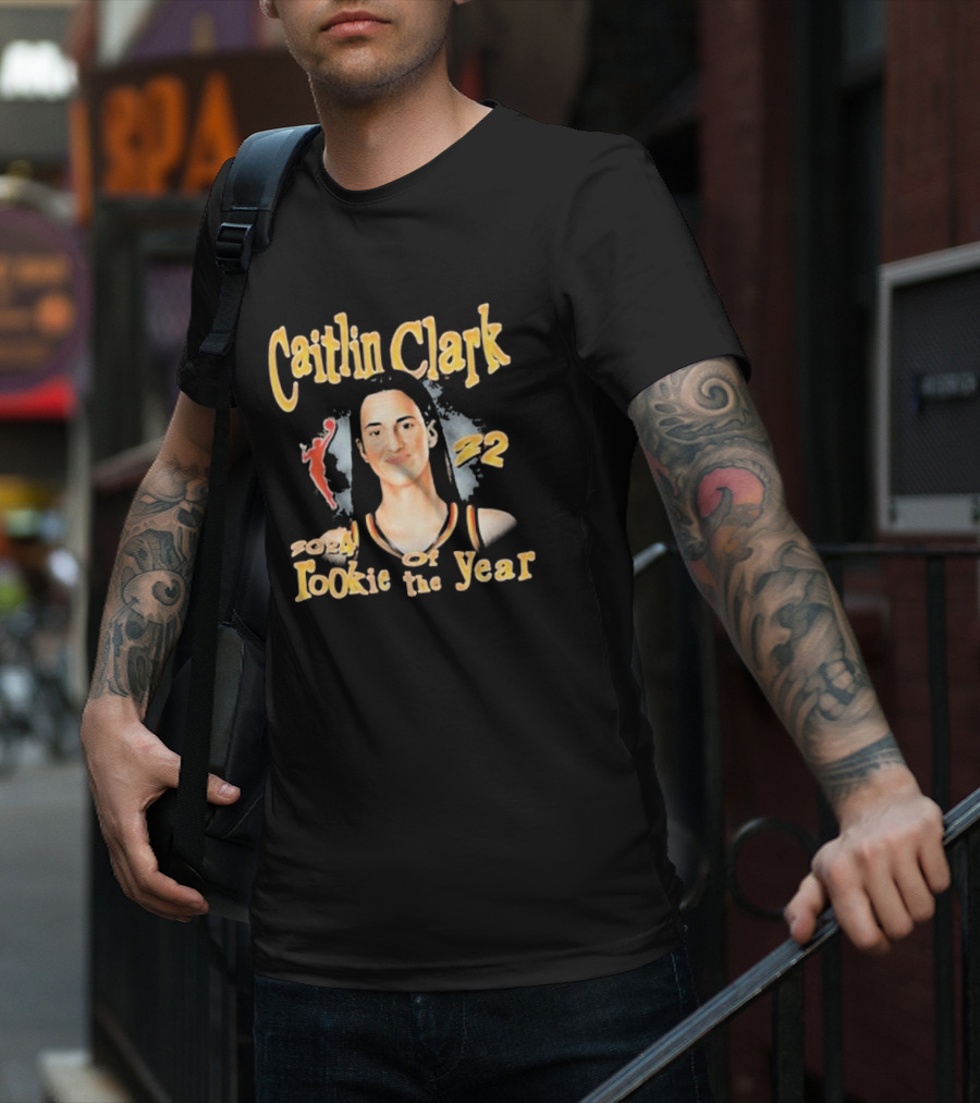 Caitlin Clark Rookie Of The Year Basketball Number 22 Player Tribute T-Shirt
