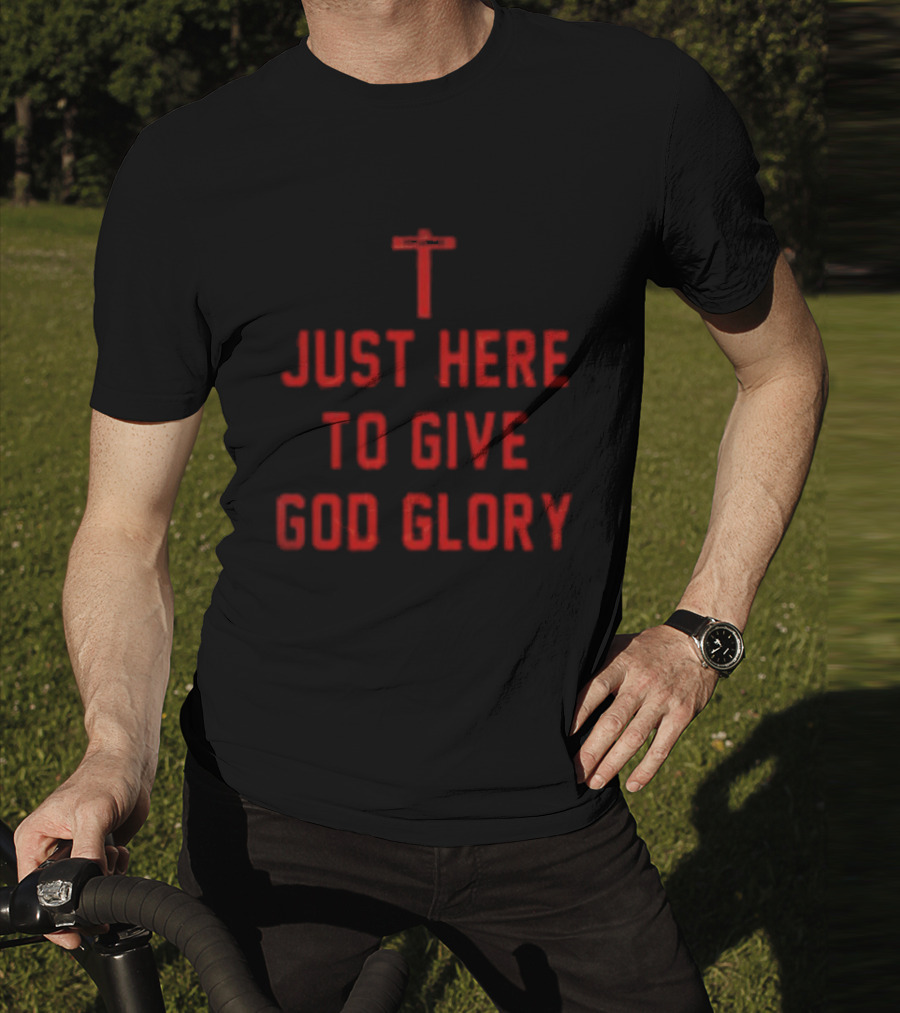 Ohio State Buckeyes Jesus Won Just Here To Give God Glory Cross T-Shirt
