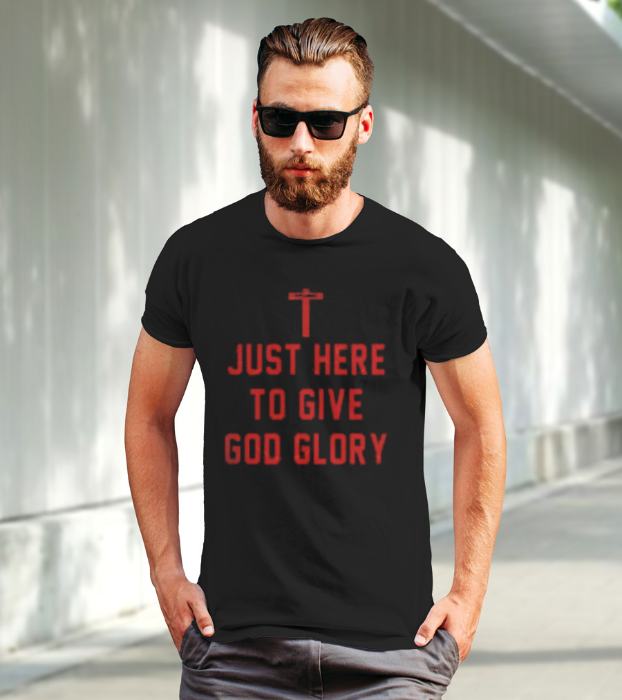Ohio State Buckeyes Jesus Won Just Here To Give God Glory Cross T-Shirt