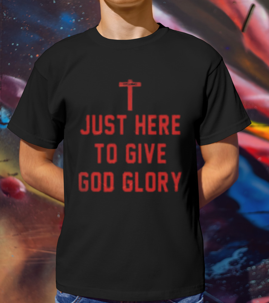 Ohio State Buckeyes Jesus Won Just Here To Give God Glory Cross T-Shirt