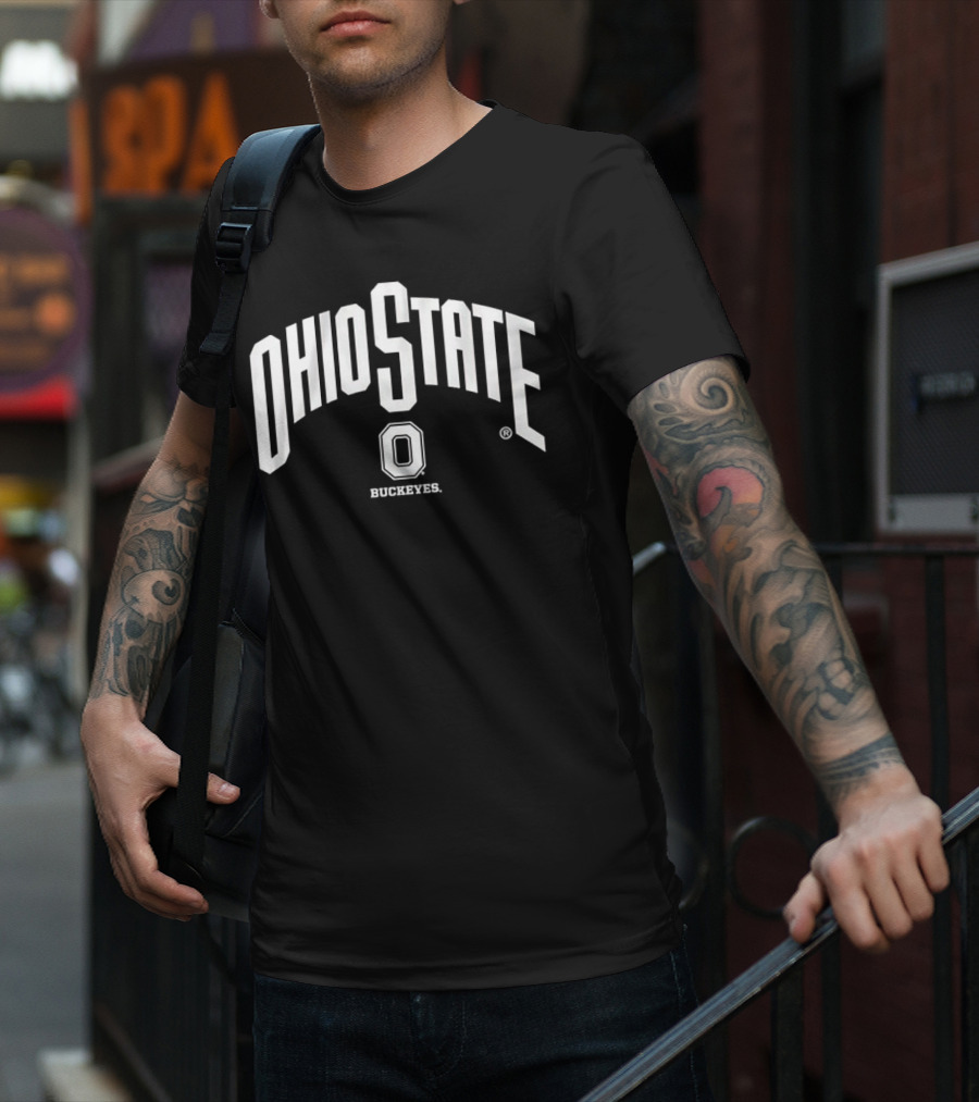 Ohio State Buckeyes Arched Wordmark With Athletic O T-Shirt