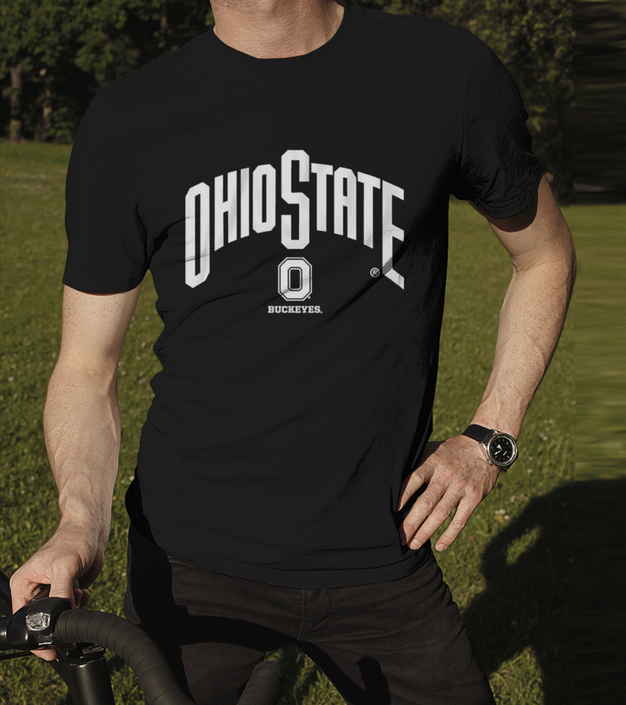 Ohio State Buckeyes Arched Wordmark With Athletic O T-Shirt