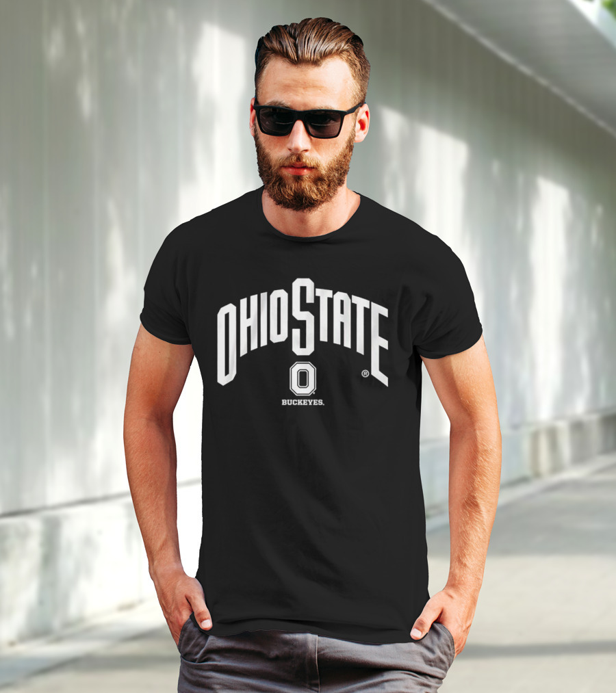 Ohio State Buckeyes Arched Wordmark With Athletic O T-Shirt