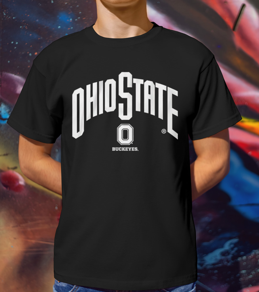 Ohio State Buckeyes Arched Wordmark With Athletic O T-Shirt