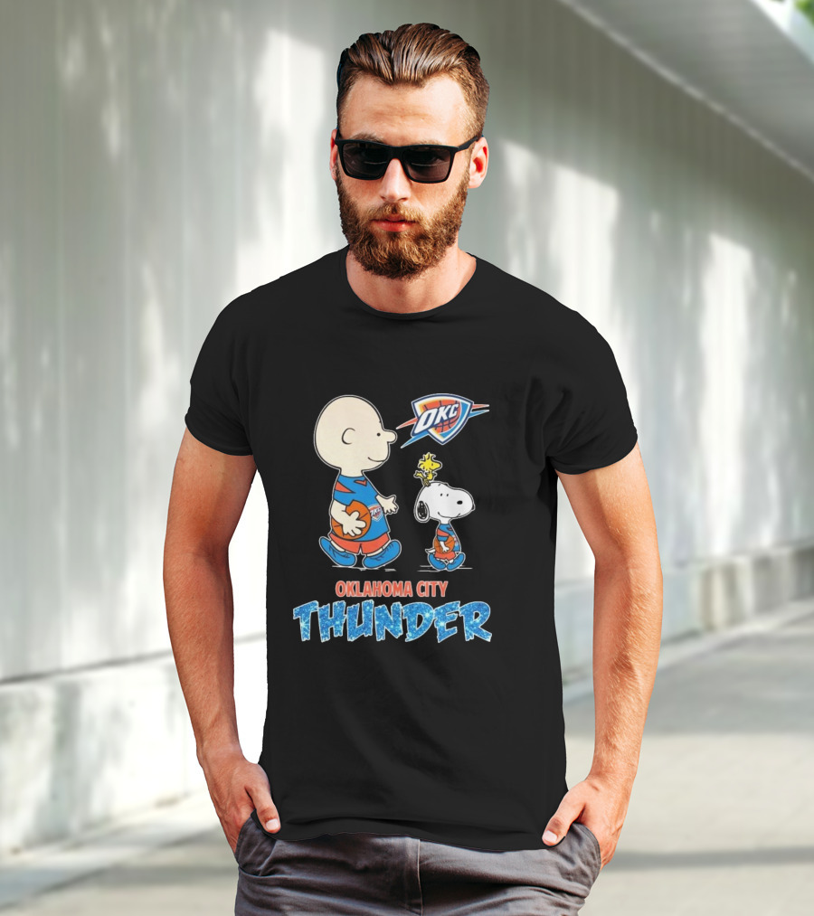Oklahoma City Thunder Peanuts Snoopy 2025 OKC Basketball Woodstock T-Shirt