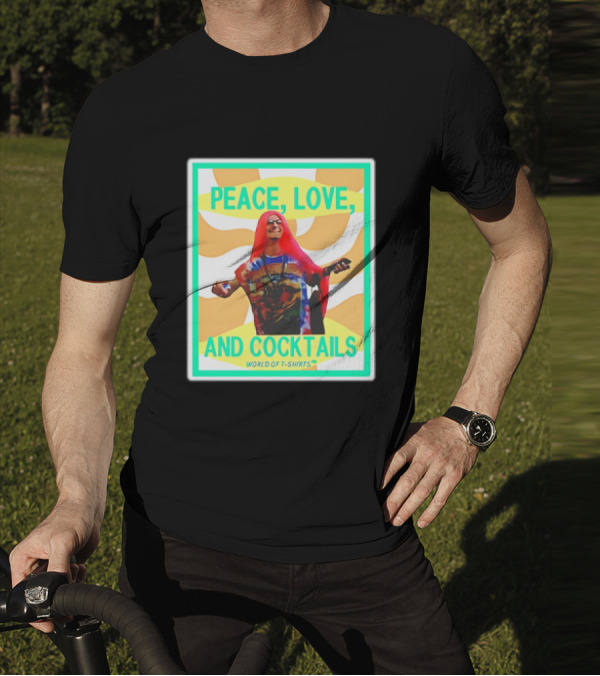 World Of S Peace Love And Cocktails T-Shirt