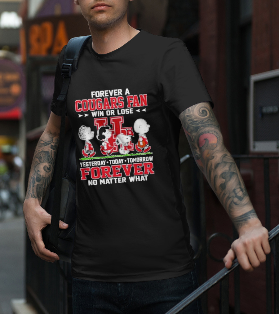 Peanuts Forever A Cougars Fan Win Or Lose No Matter What T-Shirt