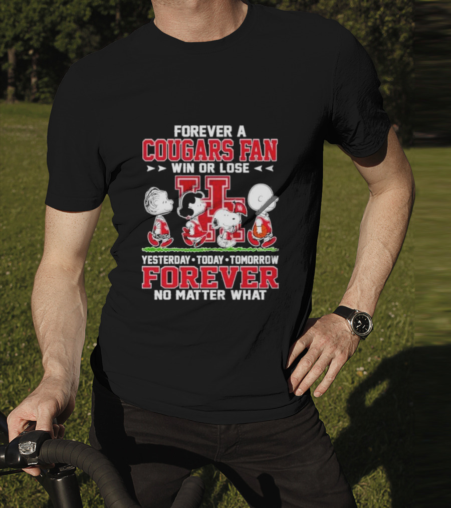 Peanuts Forever A Cougars Fan Win Or Lose No Matter What T-Shirt
