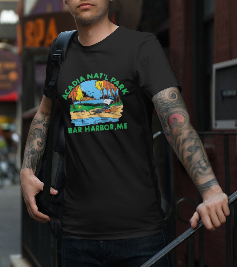 Peanuts Snoopy Acadia Nat'l Park Bar Harbor ME T-Shirt