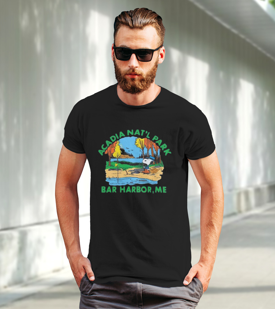 Peanuts Snoopy Acadia Nat'l Park Bar Harbor ME T-Shirt