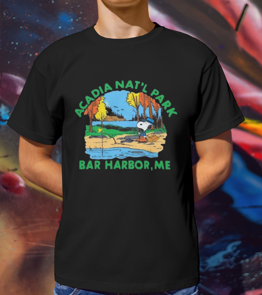 Peanuts Snoopy Acadia Nat'l Park Bar Harbor ME T-Shirt