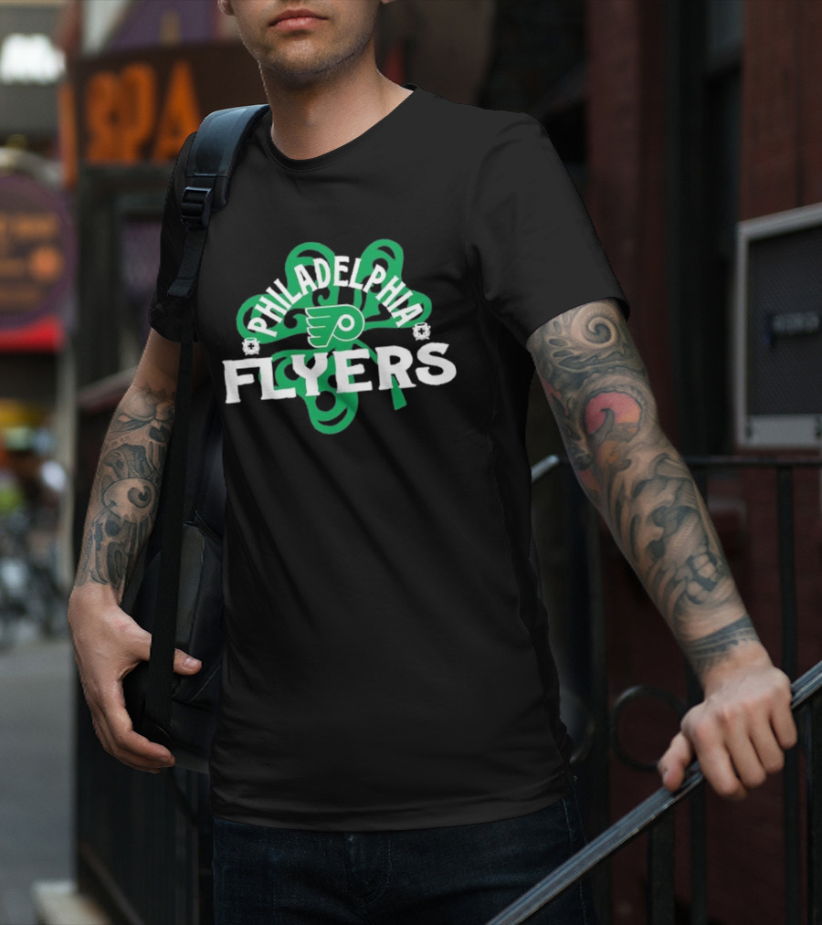 Philadelphia Flyers St. Patrick's Day Shamrock Theme T-Shirt