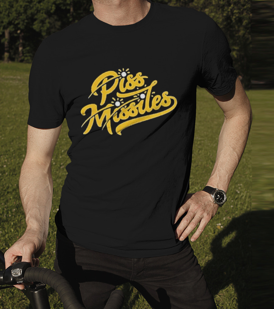 Piss Missiles Baseball Text Style With Splash Effects T-Shirt