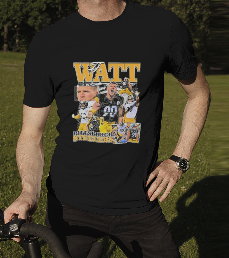 Pittsburgh Steelers TJ Watt 90 Collage T-Shirt