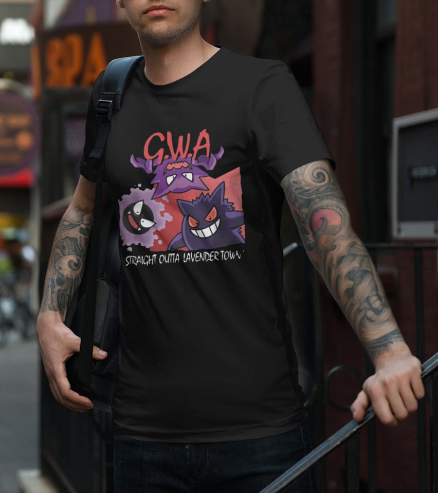 G.W.A Straight Outta Lavender Town Gengar Haunter Gastly T-Shirt