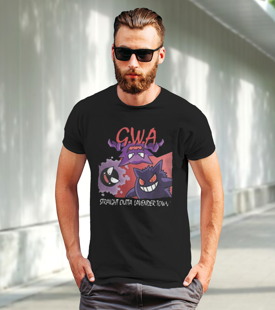 G.W.A Straight Outta Lavender Town Gengar Haunter Gastly T-Shirt